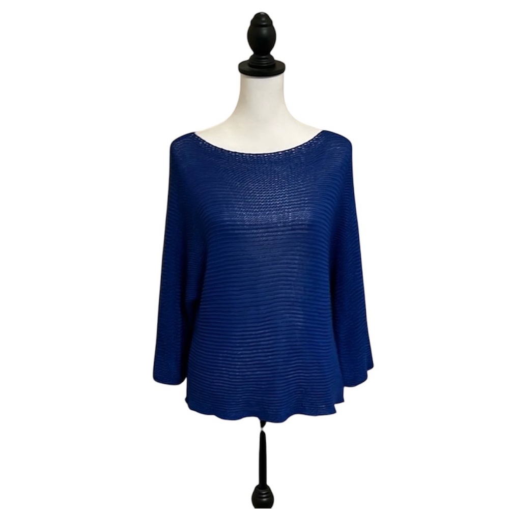 Carina Ricci Women’s Royal Blue 3/4 Sleeve Knit Sweater size S